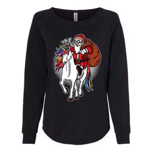 Christmas Santa Claus Riding Unicorn Meaningful Gift Xmas Girls Boys Gift Cute G Womens California Wash Sweatshirt