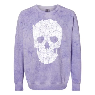 Cat Skull Colorblast Crewneck Sweatshirt