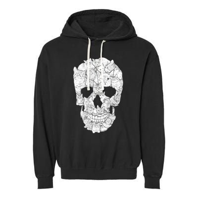 Cat Skull Garment-Dyed Fleece Hoodie