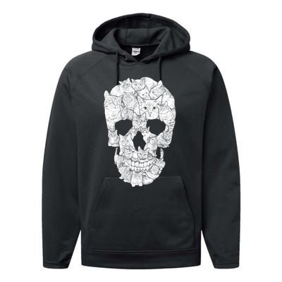 Cat Skull Performance Fleece Hoodie