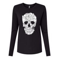 Cat Skull Womens Cotton Relaxed Long Sleeve T-Shirt