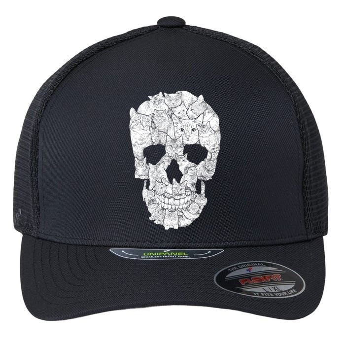 Cat Skull Flexfit Unipanel Trucker Cap