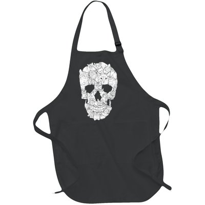 Cat Skull Full-Length Apron With Pockets