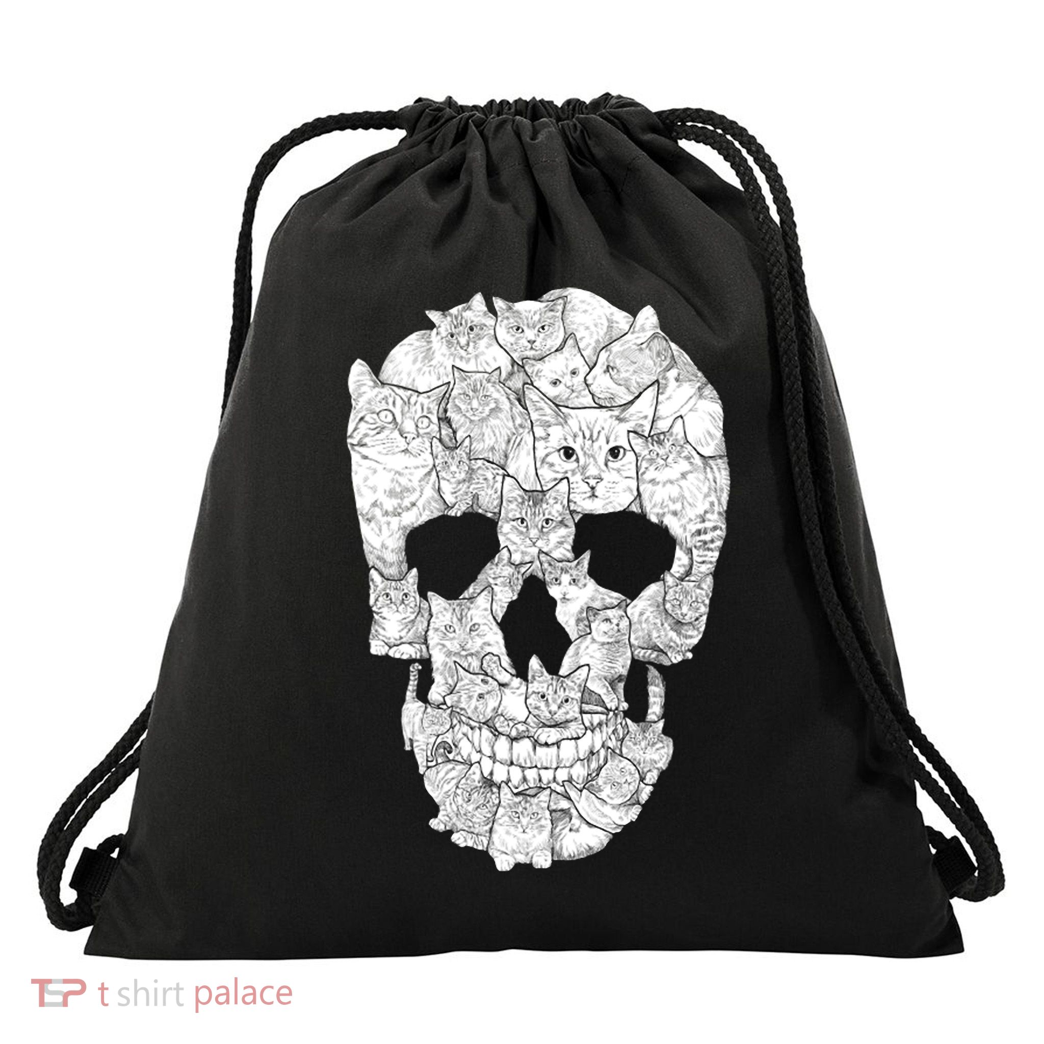 Cat Skull Drawstring Bag