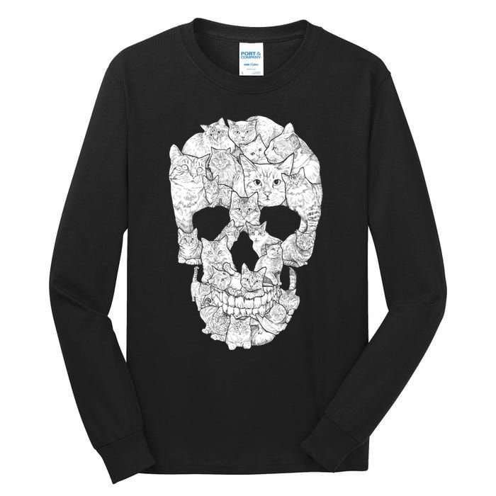 Cat Skull Tall Long Sleeve T-Shirt