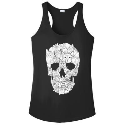 Cat Skull Ladies PosiCharge Competitor Racerback Tank