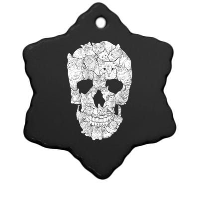 Cat Skull Ceramic Star Ornament