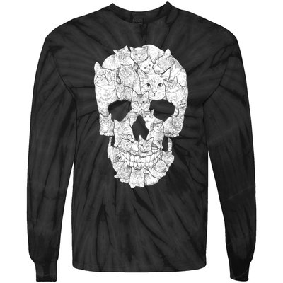 Cat Skull Tie-Dye Long Sleeve Shirt