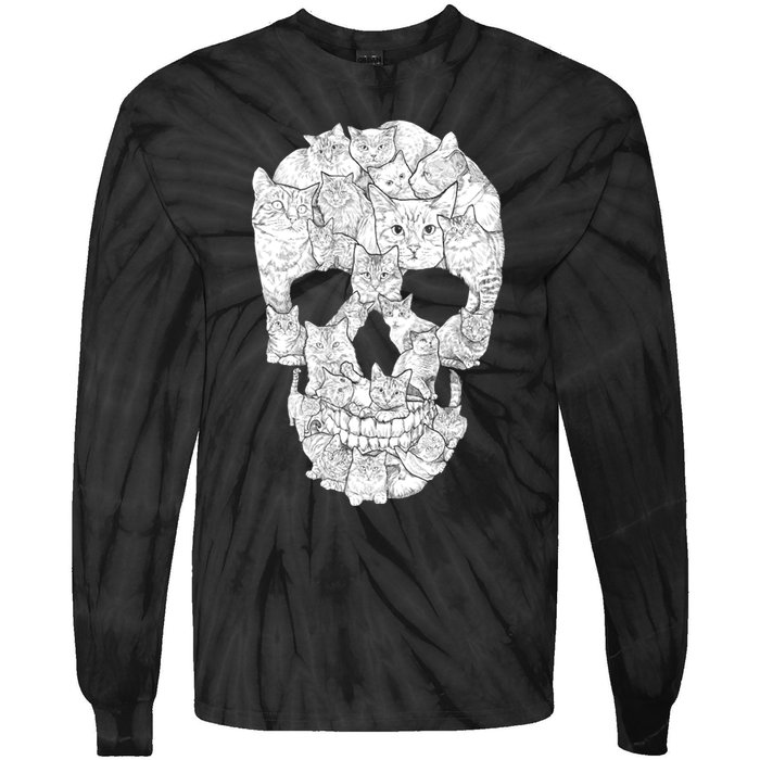 Cat Skull Tie-Dye Long Sleeve Shirt