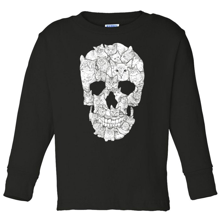 Cat Skull Toddler Long Sleeve Shirt