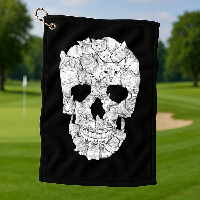 Cat Skull Golf Towel