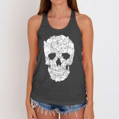 Cat Skull Women's Knotted Racerback Tank