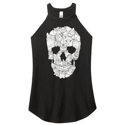 Cat Skull Women's Perfect Tri Rocker Tank