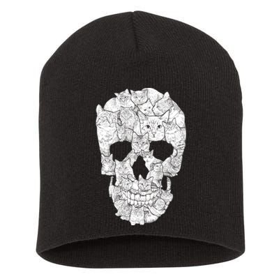 Cat Skull Short Acrylic Beanie