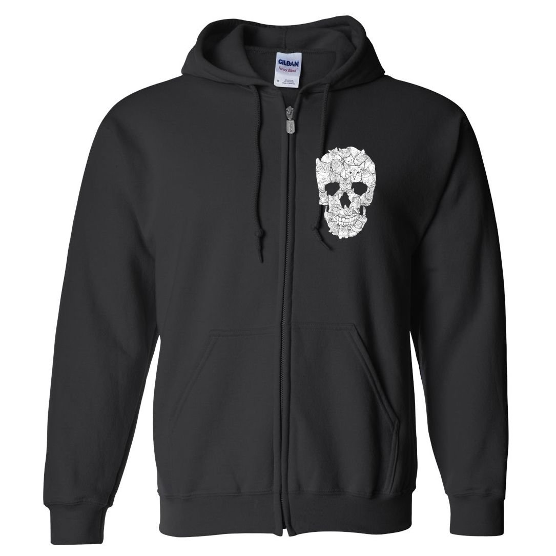 Cat Skull Full Zip Hoodie