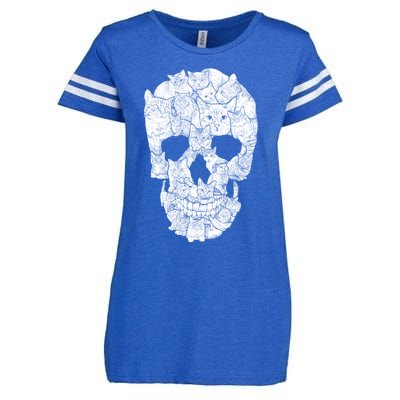 Cat Skull Enza Ladies Jersey Football T-Shirt