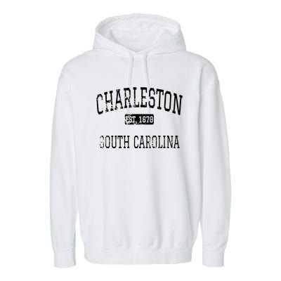 Charleston South Carolina SC Vintage Garment-Dyed Fleece Hoodie