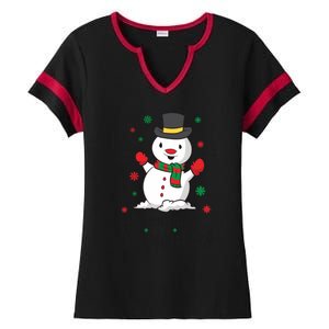 Christmas Snow Chillin With My Snowmies Gift Ladies Halftime Notch Neck Tee