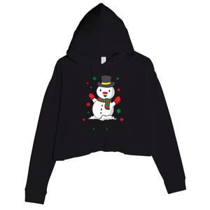 Christmas Snow Chillin With My Snowmies Gift Crop Fleece Hoodie