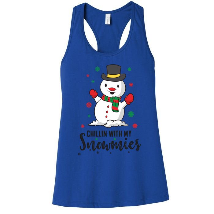 Christmas Snow Chillin With My Snowmies Gift Women's Racerback Tank