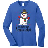 Christmas Snow Chillin With My Snowmies Gift Ladies Long Sleeve Shirt