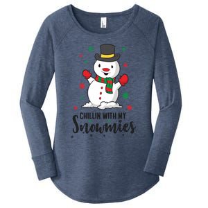 Christmas Snow Chillin With My Snowmies Gift Women's Perfect Tri Tunic Long Sleeve Shirt