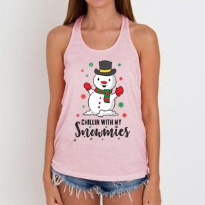 Christmas Snow Chillin With My Snowmies Gift Women's Knotted Racerback Tank