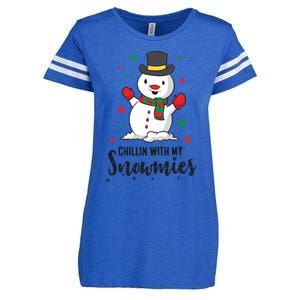 Christmas Snow Chillin With My Snowmies Gift Enza Ladies Jersey Football T-Shirt