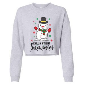 Christmas Snow Chillin With My Snowmies Gift Cropped Pullover Crew