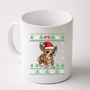 Chihuahua Santa Claus Hat And Lights Chihuahua Ugly Christmas Funny Gift Coffee Mug