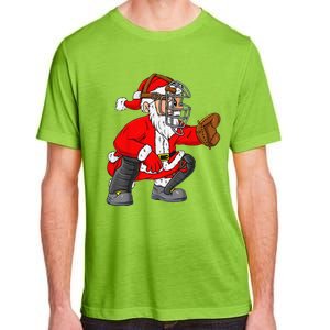 Christmas Santa Claus Baseball Catcher Xmas Adult ChromaSoft Performance T-Shirt