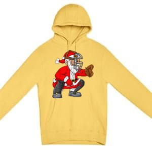 Christmas Santa Claus Baseball Catcher Xmas Premium Pullover Hoodie