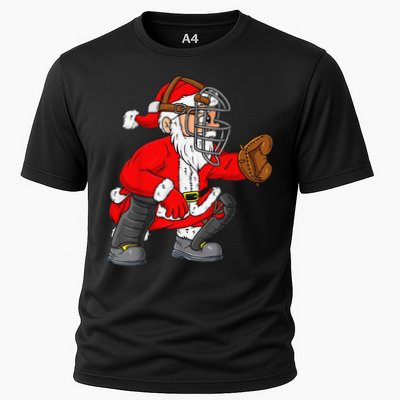 Christmas Santa Claus Baseball Catcher Xmas Performance Shirt