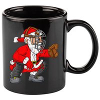 Christmas Santa Claus Baseball Catcher Xmas 11oz C Handle Ceramic Mug
