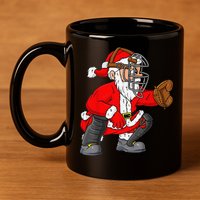 Christmas Santa Claus Baseball Catcher Xmas 11oz C Handle Ceramic Mug