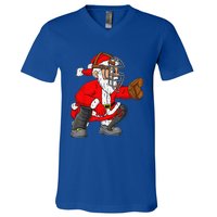 Christmas Santa Claus Baseball Catcher Xmas V-Neck T-Shirt