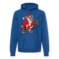 Christmas Santa Claus Baseball Catcher Xmas Premium Hoodie