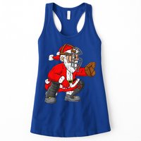 Christmas Santa Claus Baseball Catcher Xmas Womens Tank Top
