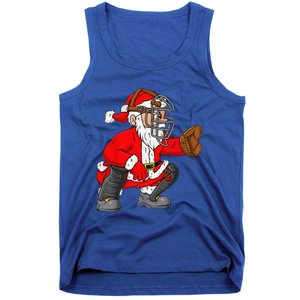 Christmas Santa Claus Baseball Catcher Xmas Tank Top