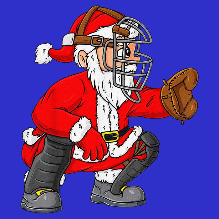 Christmas Santa Claus Baseball Catcher Xmas Kids Sweatshirt