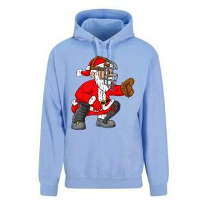 Christmas Santa Claus Baseball Catcher Xmas Unisex Surf Hoodie