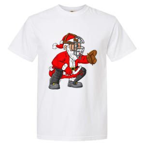 Christmas Santa Claus Baseball Catcher Xmas Garment-Dyed Heavyweight T-Shirt