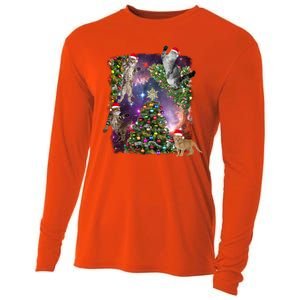 Christmas Space Cats Cooling Performance Long Sleeve Crew