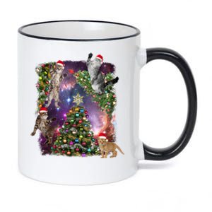 Christmas Space Cats 11oz Black Color Changing Mug