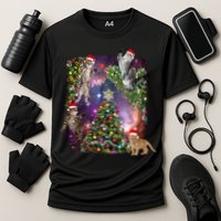Christmas Space Cats Performance Shirt