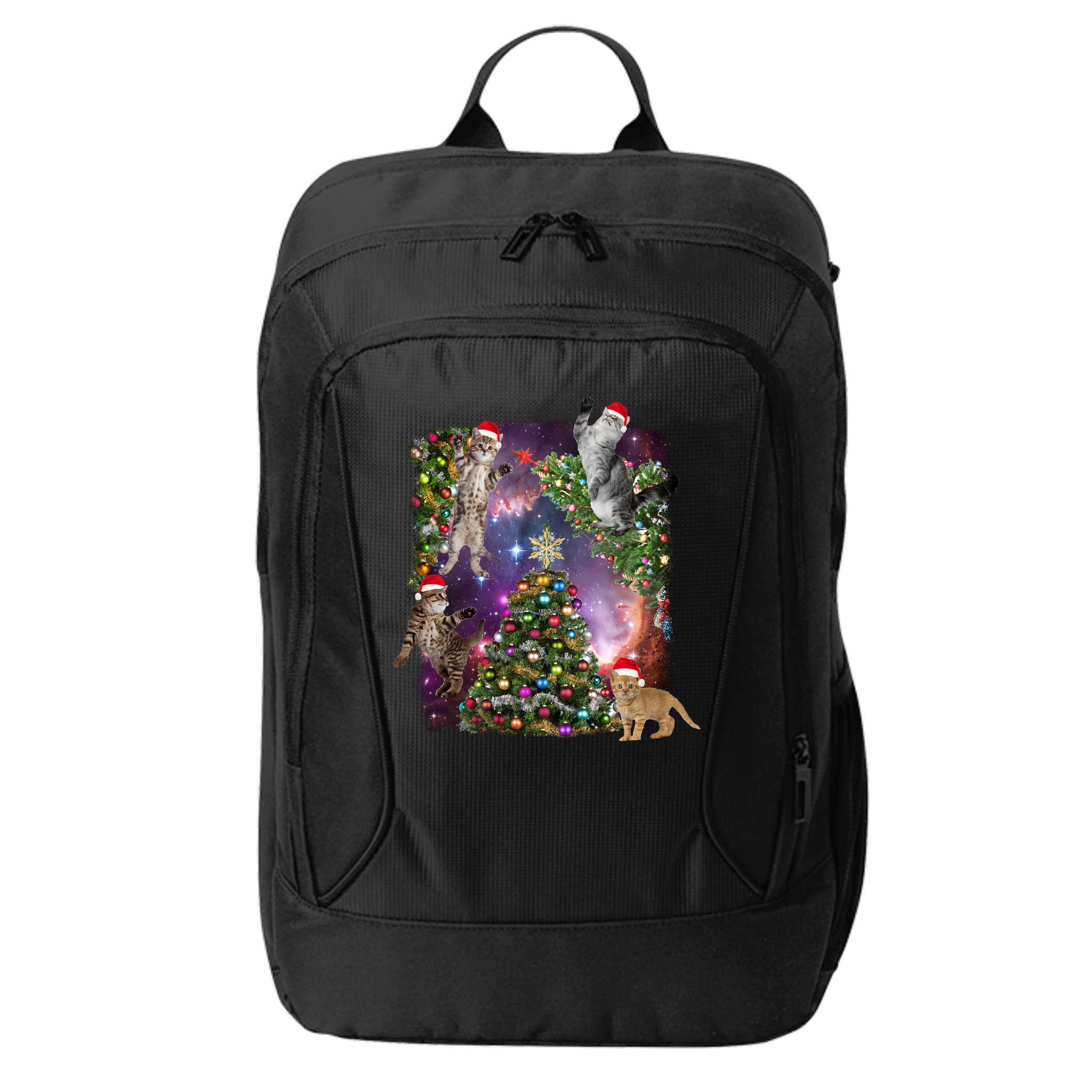 Christmas Space Cats City Backpack