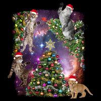 Christmas Space Cats 7-Panel Snapback Hat
