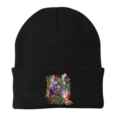 Christmas Space Cats Knit Cap Winter Beanie