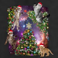 Christmas Space Cats Beanie