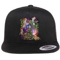 Christmas Space Cats Flatbill Hat